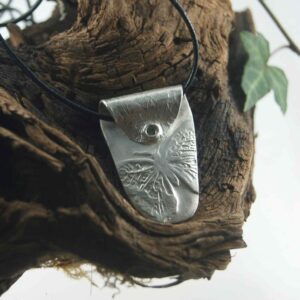 Butterly pendant silver apple green